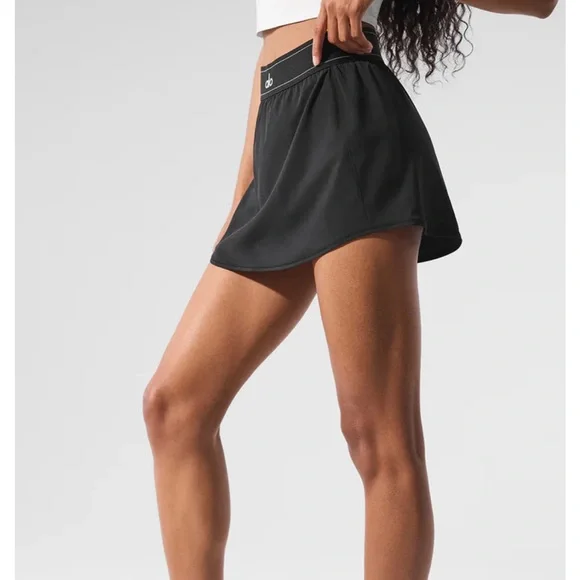 ALO Yoga Match Point Black Tennis Skirt - Picture 11 of 12